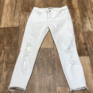J Brand Skinny Cropped Demented White Jeans